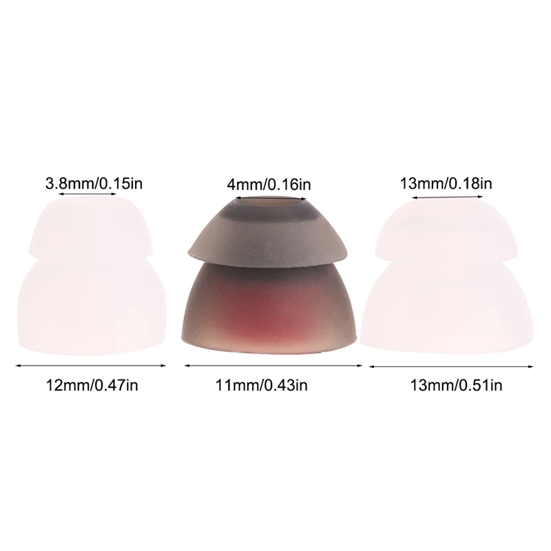 

5 Pairs/10Pcs Two-Layer Silicone In-Ear Earphone Covers Cap Replacement Earbuds DXAC