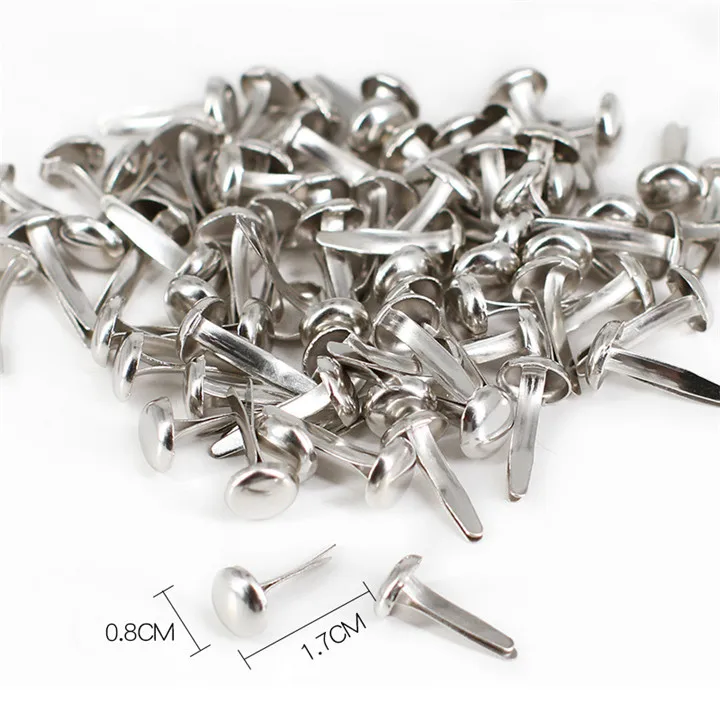 silver 100 шт Смешанное серебро/золотистое круглое Брэда украшение для скрапбукинга крепеж Brads Металлические ремесла для Diy украшения ручной работы - Цвет: silver