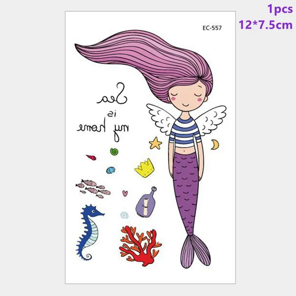 Mermaid Stickers 1 Taoup 1 шт. градиентный цвет блестки маленький брелок с хвостом русалки с днем рождения Русалка тема вечерние украшения для девочек детские украшения - Цвет: Mermaid Stickers 1