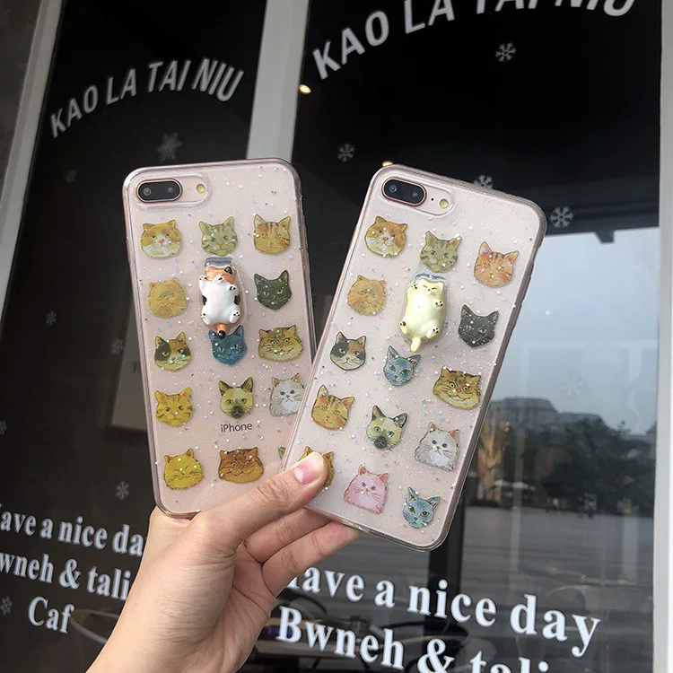 Чехлы Cate Cartoo для iPhone X i8 i8 Plus 6 6S 7 8 Plus прозрачный симпатичный чехол-накладка Ins модный подарок