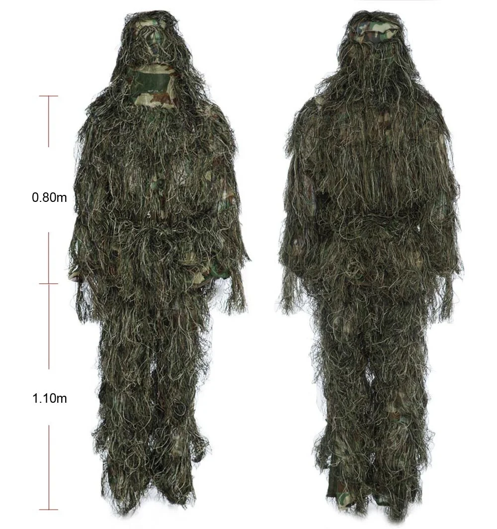 Caccia-Woodland-Camo-Sniper-Ghillie-Suit-Blind-Sniper-Scope-Mount-Camouflage-Abbigliamento-3D-camouflage-Albero-Stand