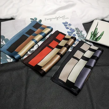 

New Elegant Women Square Silk Head Neck Hair Tie Band Small Fashion Square Scarf Bufanda Mujer Bandana Handkerchief Accessories