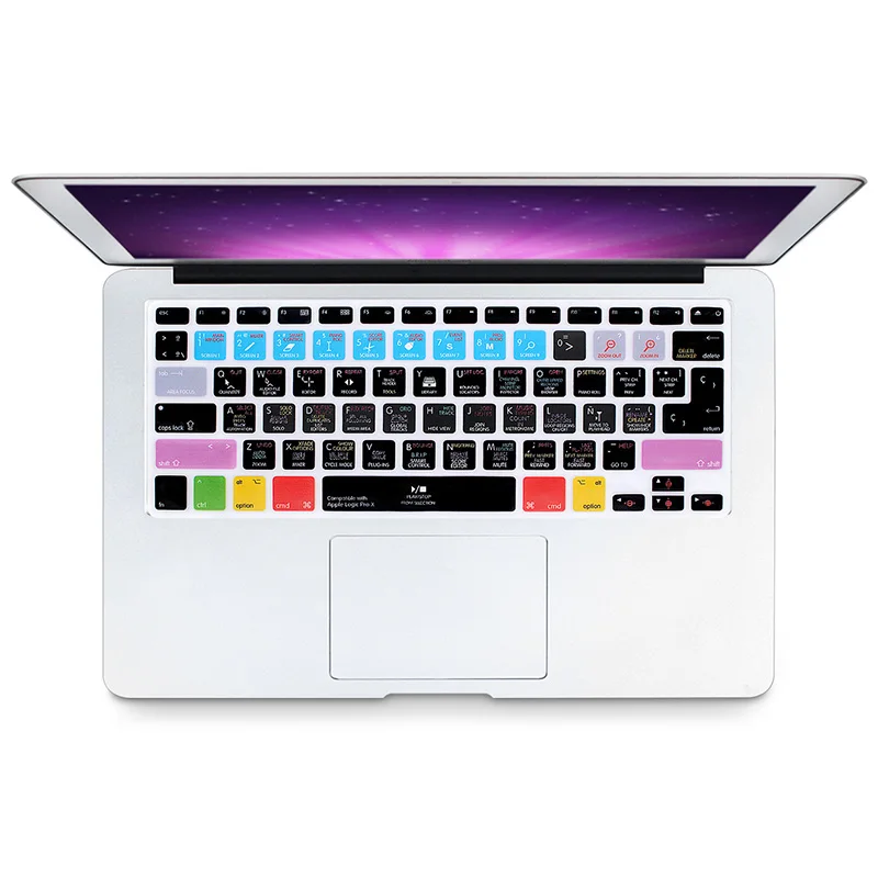 Logic Pro X HRH Горячее предложение Новые испанские горячие клавиши функции силиконовая клавиатура крышка защита для клавиатуры кожи для Macbook Air Pro 1" 15" 1" EU/US - Цвет: Logic Pro X