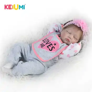 

KEIUMI Lifelike Reborn Doll Soft Silicone 22" 55cm Realistic Sleeping Girl Princess Lovely Baby Dolls For Kid Birthday Gift Toy