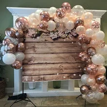 Guirnalda de globos de 118 piezas, arco de globos de Champange blanco transparente, globos de confeti de oro rosa, suministros para fiesta de cumpleaños de Baby Shower