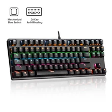 Teclado mecânico 87 teclas pc gamer wired usb teclados azul eixo interruptor rgb jogo competitivo computador profissional teclado