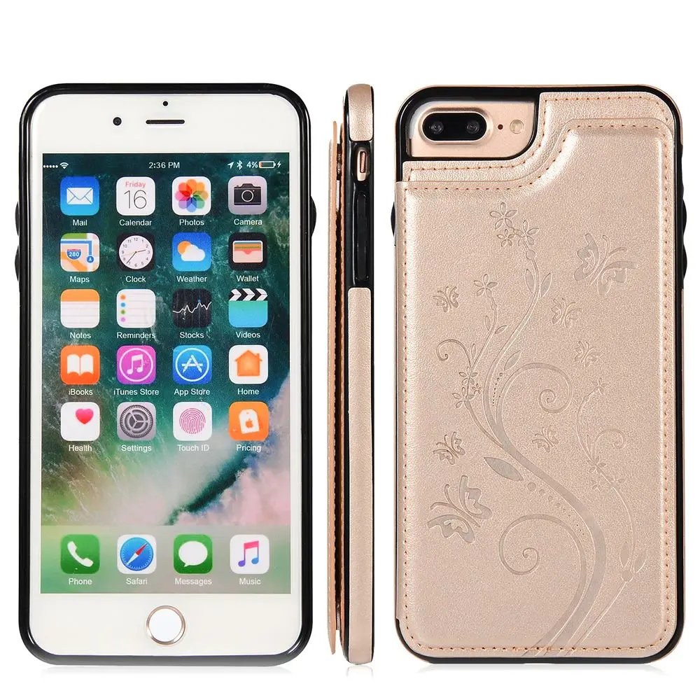 Тиснение чехол для iPhone 7 8 6 6s Plus X Xs Xr Xs Max 5 5S SE 5SE искусственная кожа задняя крышка откидная подставка, гнездо для карточек кошелек Чехол