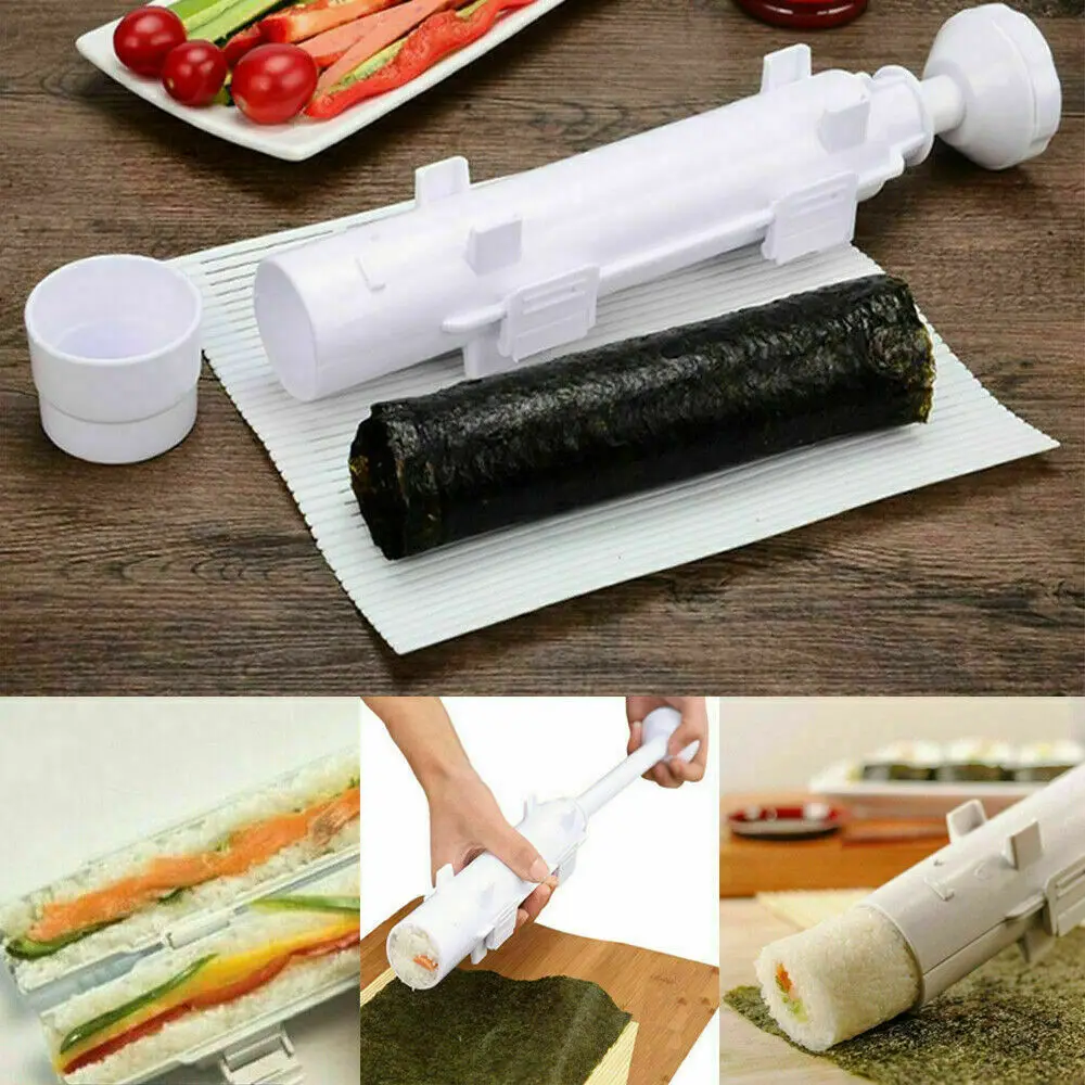 DIY производитель суши роликовый Ролл Форма для суши ролик Базука рисовое мясо овощи машина для суши кухонные инструменты для суши