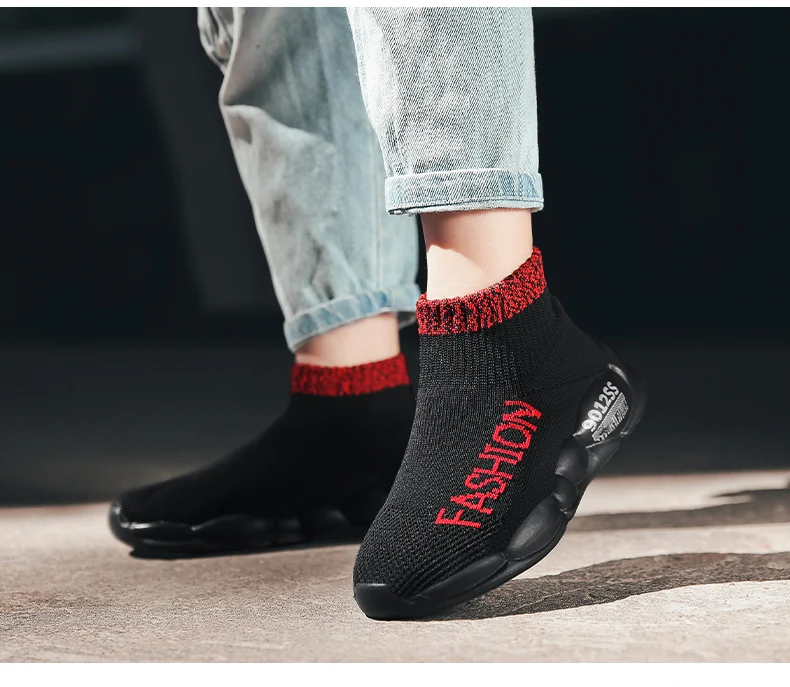 Autumn winter High Top socks shoes kids shoes girls children boys sneakers lightweight soft students Casual shoes slip on