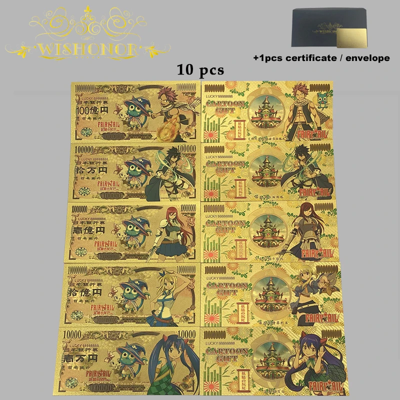 Japanese Yen Popular Anime Hot Role Color Print Gold Foil 24K Plastic Card | Дом и сад