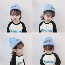 Детская шерстяная шапка; модная детская вязаная шапка ярких цветов для мальчиков и девочек; осенне-зимняя теплая шапка для холодной погоды