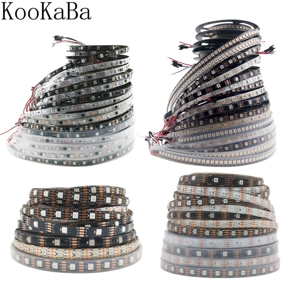 WS2811 WS2812B WS2813 WS2815 30/60/144 светодиодный s/m RGB полосы индивидуально адресуемых лента