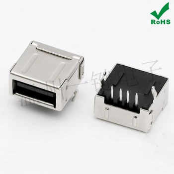 

10pcs USB single-layer/double-layer all-inclusive - Type A connector AF A female 90-degree connector black connectors