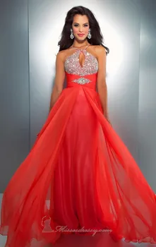 

free shipping vestido de noiva 2018 Sexy backless Halter Fashion Beaded Chiffon robe de soiree Party Formal Prom Gown