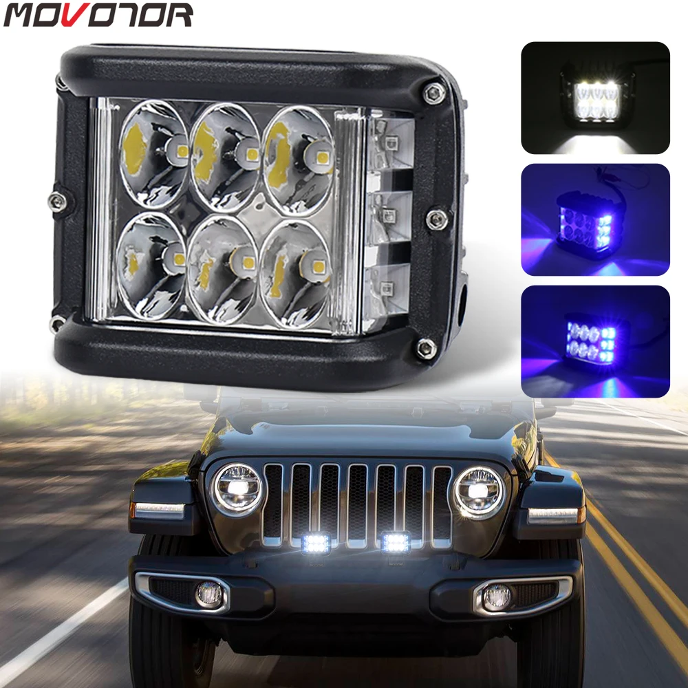 2Pcs 27W Flood LED Cube Pods Work5 Light  Offroad Driving Lamp Truck Square 