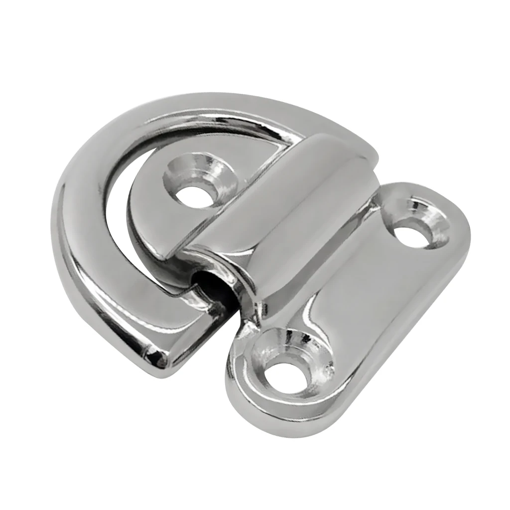 Heavy Duty Folding Pad Eye Deck Lashing Ring 316 Stainless Steel D Loop for Trailer Boat RV Truck