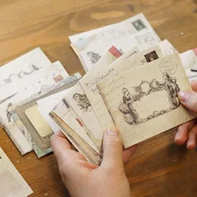 60 шт./компл. винтажные маленькие конверты для окон из крафт-бумаги, Свадебное приглашение, Подарочный конверт, старинный 73*95 мм