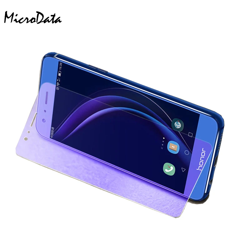 MicroData анти-синее стекло 9H для huawei Honor 9 Lite 8 7 7i пурпурная пленка V10 V9 Play V8 Pro 6X 6A |