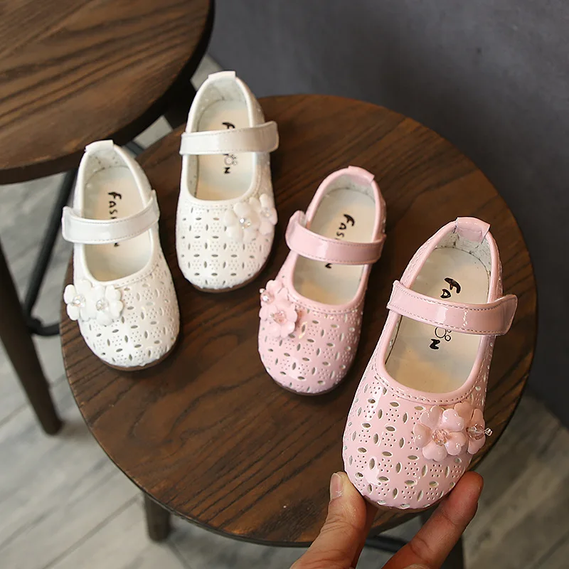 Princess Fashion Spring Flowers Hollow Girls Shoes 2020 Toddlers Shoe For Baby Girls Kids Leather Dress Shoe Size 6M 1 2 3 Year