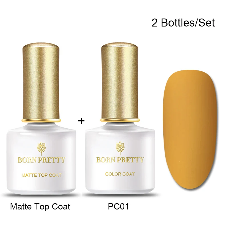 Set 18 BORN PRETTY матовый цвет УФ-гель для ногтей 6 мл черный чистый замочить от УФ-гель для дизайна ногтей лак верхнее Базовое покрытие лак - Цвет: Set 18
