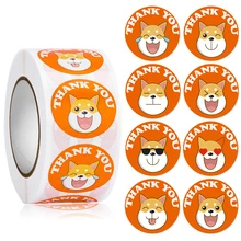 

500 Pcs Thank You Stickers 1 Inch Cute Dog Decor Labels Envelope Seal Stationery Stickers for Small Shop Gift Wrapping Stickers