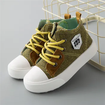 

2020 New Kids Casual Shoes Breathable Boys Girls Canvas Shoes Lace-up Children Running Shoes Anti-slippery G642
