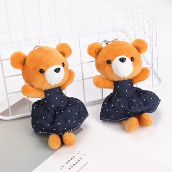 

kid Backpacks Hanging Doll School Bag Charms Soft Plush Keychain Key Caps Rings Holders Bear toys Party Trinket Wall Decoration