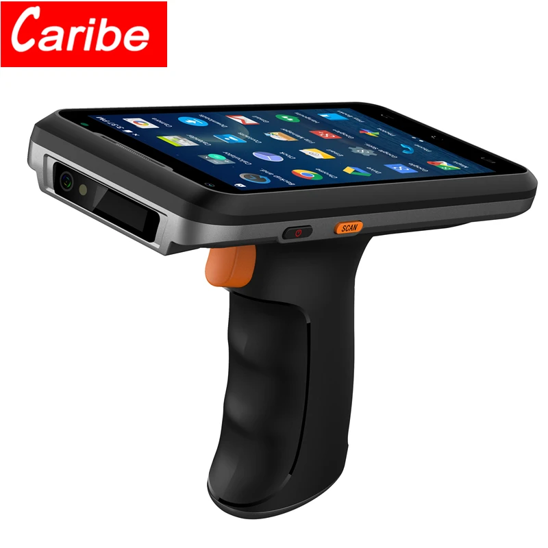 Caribe Android Barcode Scanner With 5.5Inch Screen Pistol Grip Gps Wifi 4G Bluetooth 1D 2D Honeywell  For Warehouse