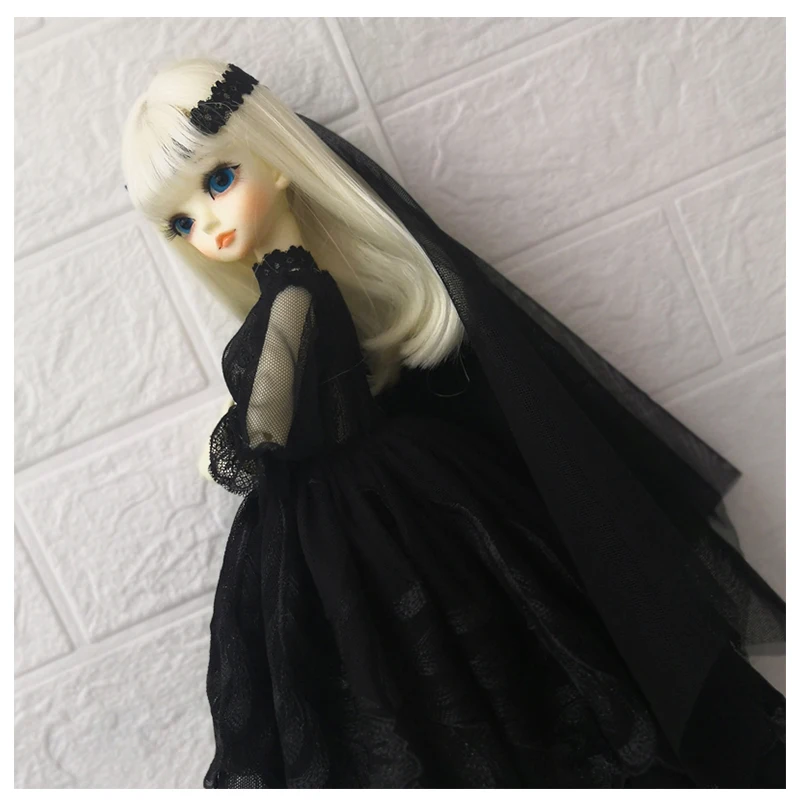 Одежда для куклы 1/4 bjd кукла черное платье + обруч волос BJD SD MDD аксессуары кукол