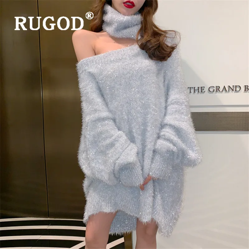 Женский толстый шарф RUGOD элегантный свитер средней длины в Корейском стиле
