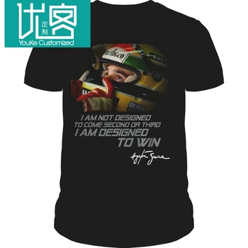 

Funny Men T Shirt Women Novelty T Shirt Ayrton Senna Designed To Win Cool T-Shirt Quality Print New Summer Style Cotton Top Tee