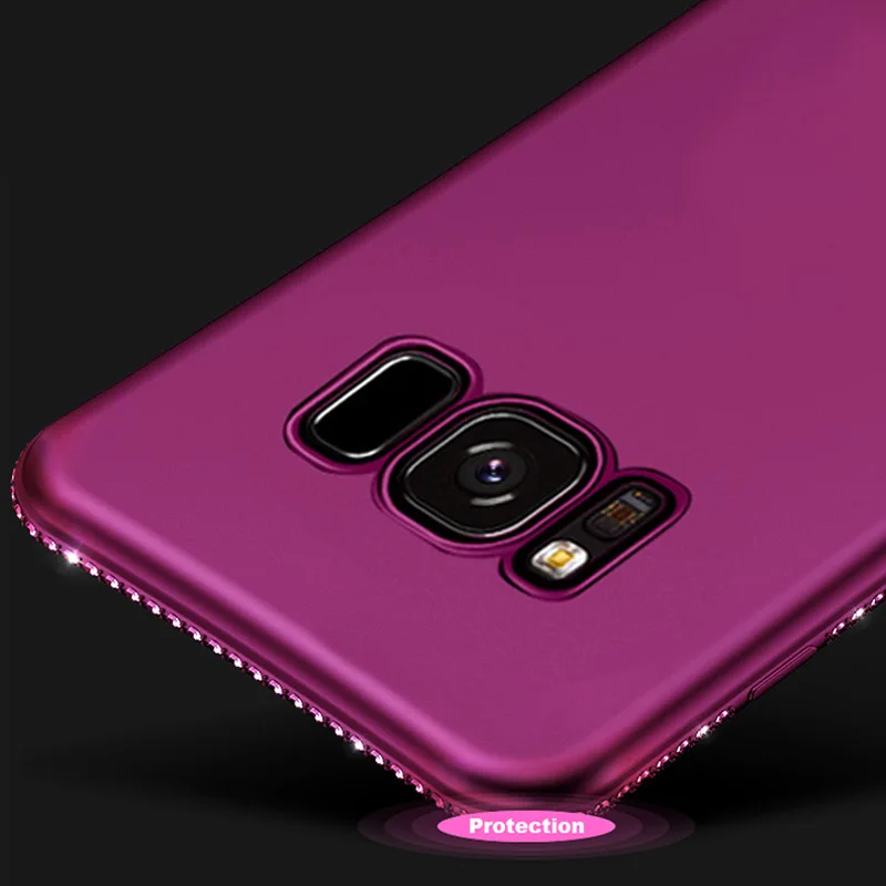 Чехол Siliconen для iPhone 6 6s 7 8 Plus X Xs Max XR Роскошная Алмазная Блестящая крышка samsung Galaxy s7 Rand S8 S9 S10 Plus Note 8 9