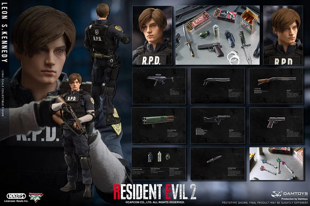Nauts X Damtoys Dms030 Re2 Zombie Killer Raccoon City Leon S Kennedy 1 6 Action Figure Action Figures Aliexpress