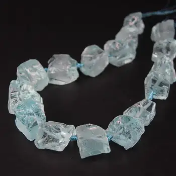 

17-26x20-25mm Natural Blue Crystal Quartz Freeform Gems Stone Lace Loose Beads 15"