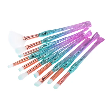

10Pcs Makeup Brush Set Nylon Hair Cosmetic Brushes Powder Foundation Eyeshadow Lip Brush Makeup Tools