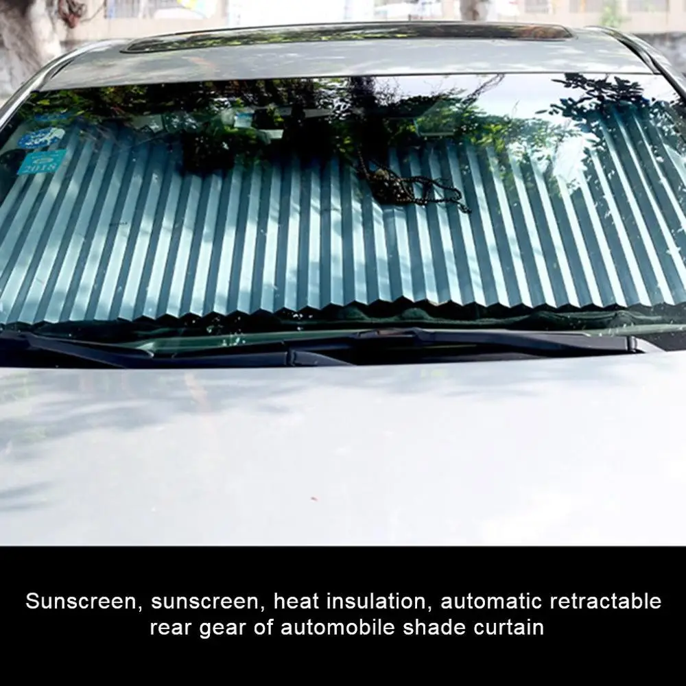 

Automatic Telescopic Car Window Sunshade Retractable Foldable Windshield Sunshade Cover Shield Curtain Auto Sun Shade Block