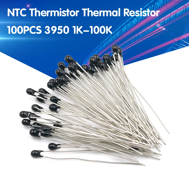 

100pcs MF52AT MF52 B 3950 5% NTC Thermistor Thermal Resistor 1K 2K 3K 4.7K 5K 10K 20K 47K 50K 100K