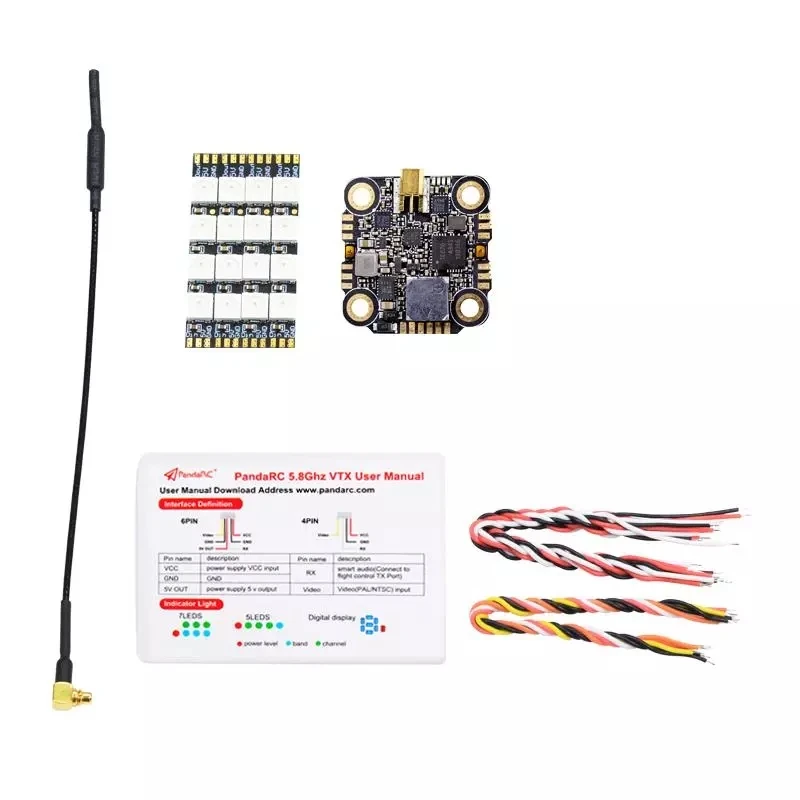 Makerfire FPV Transmitter 5.8Ghz 40CH 25mW/200MW/600mW/1W Switchable VTX Video Transmitter NTSC/PAL MMCX Connector Pit Mode FPV Quadcopter Racing Drone 