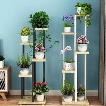 

Wrought iron flower stand multifunctional flower shelf multi-layer indoor special meat fleshy hanging basket green Luo province