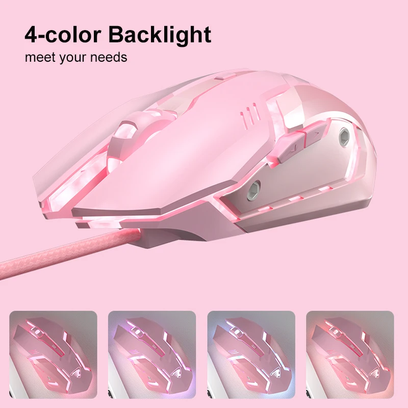 Mini Mouse Gamer com Fio Silencioso Ergonômico Teclas Retroiluminado Magia para Laptop pc Gamer Presente para Meninas - Imagem 5