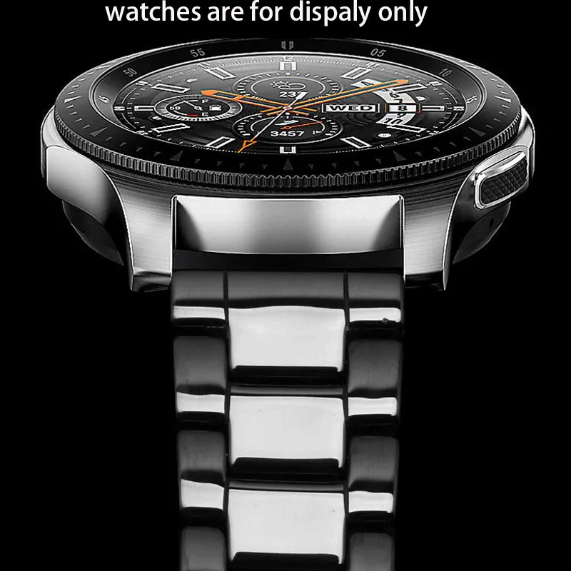 20 мм 22 мм жемчужный керамический ремешок для часов черный белый браслет подходит для samsung Galaxy Watch gear S3 S2 sport S4 аксессуары для умных часов
