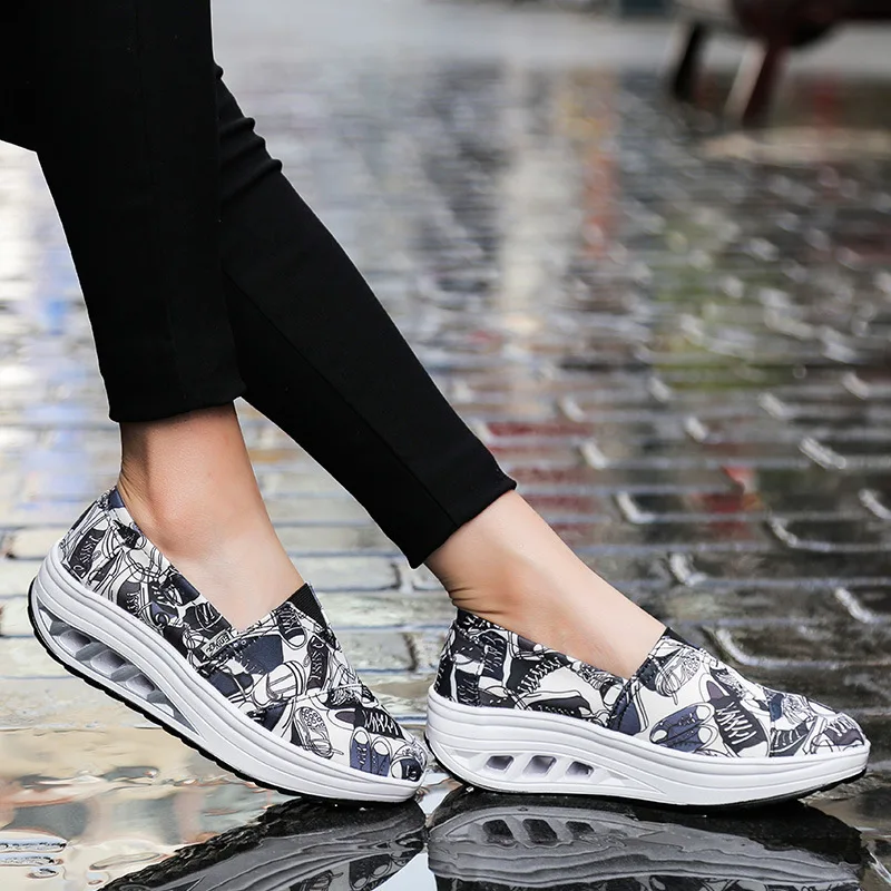 Кеды женские с низким вырезом повседневные холщовые кроссовки на танкетке 5 см