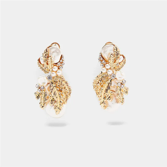 Ladyfirsy золотые серьги-капли ZA корейские модные блестящие шикарные вечерние серьги для девочек Подарки для мам массивные металлические круглые серьги в виде цветка ювелирные изделия - Окраска металла: 13