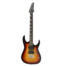 38 дюймов Профессиональный 24 Лады деревянная электрогитара Музыкальные инструменты подарок на день рождения-закат черный край/черный/синий/красный/желтый