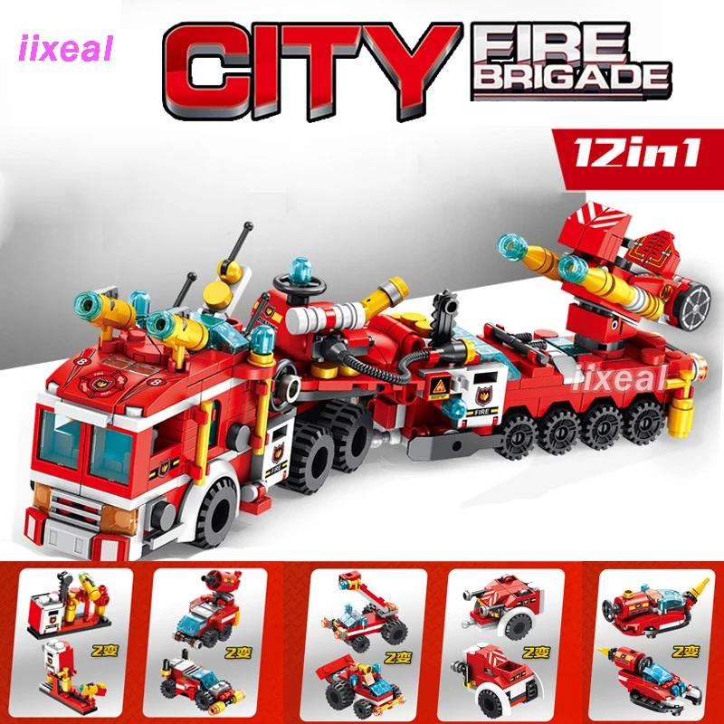 25 моделирование городской пожарной команды Fit Lego Грузовик Автомобиль