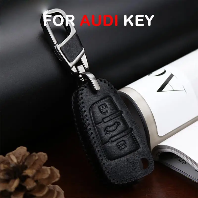 

Car Key Ring Chain Protective Key Shell Skin For AUDI C5 C6 B7 B8 B9 80 S6 R8 A1 A3 A8L A4 A5 A6 A4L A6L Q3 Q5 Q7 TT Sline