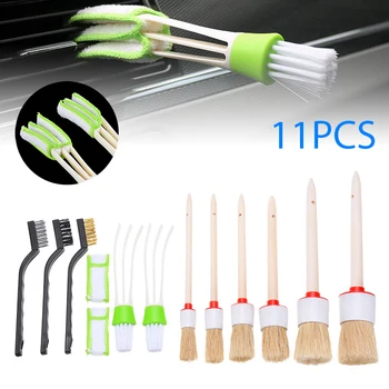 

11Pcs Car Interior Cleaning Brush Dust Removal Soft Air Conditioner Brushes for Car Detailing Cleaning Brush Tools