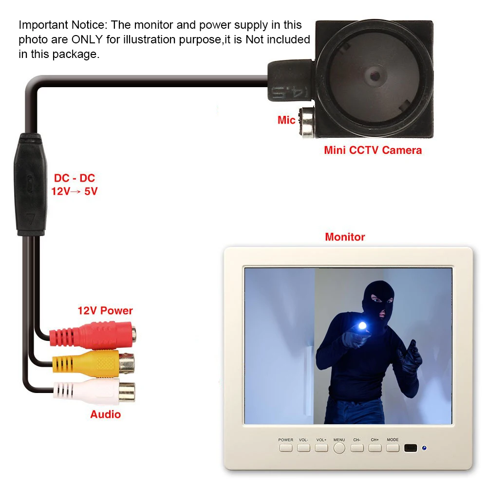 Mini 1080P AHD Camera 2MP 0.1 lux Low Illumination Security CCTV Camera with Sony 322 lens and Audio output