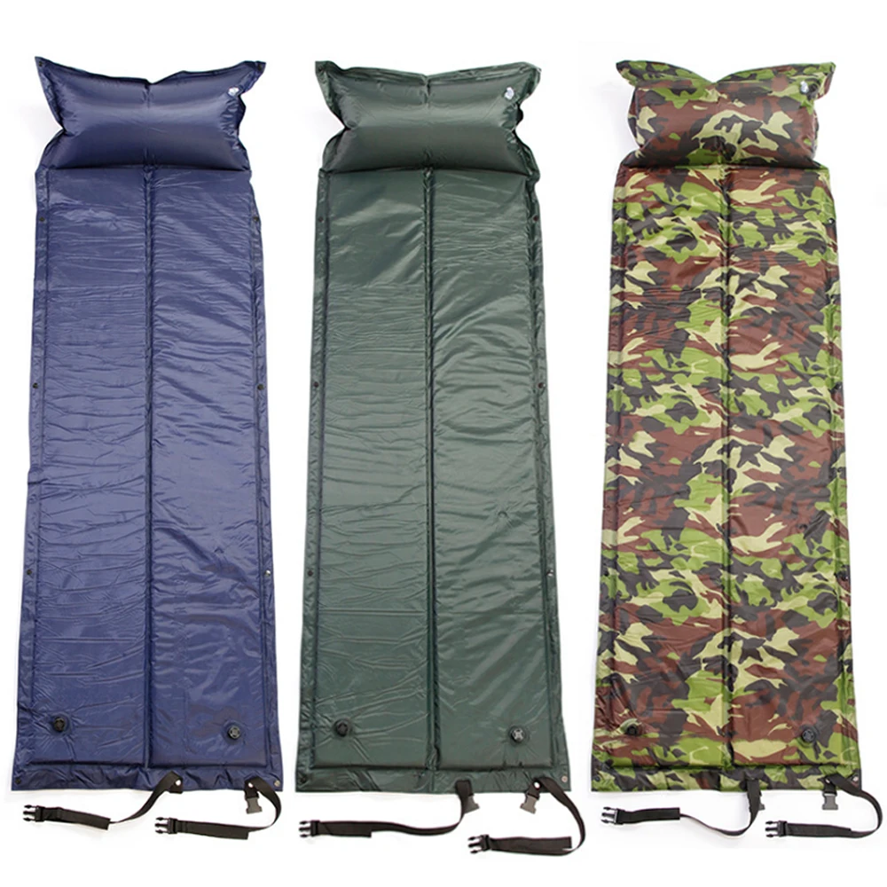 

Vertvie Outdoor Camping Mat Portable Roll Sleeping Bed Self Inflating Pillow Air Mattress Picnic Beach Mat Single Inflatable Pad