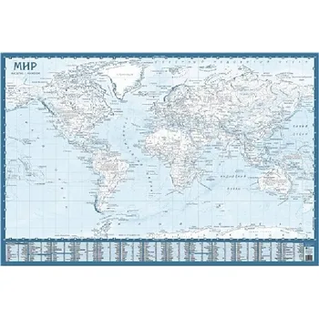 

Wall outline world map, 1:45 m